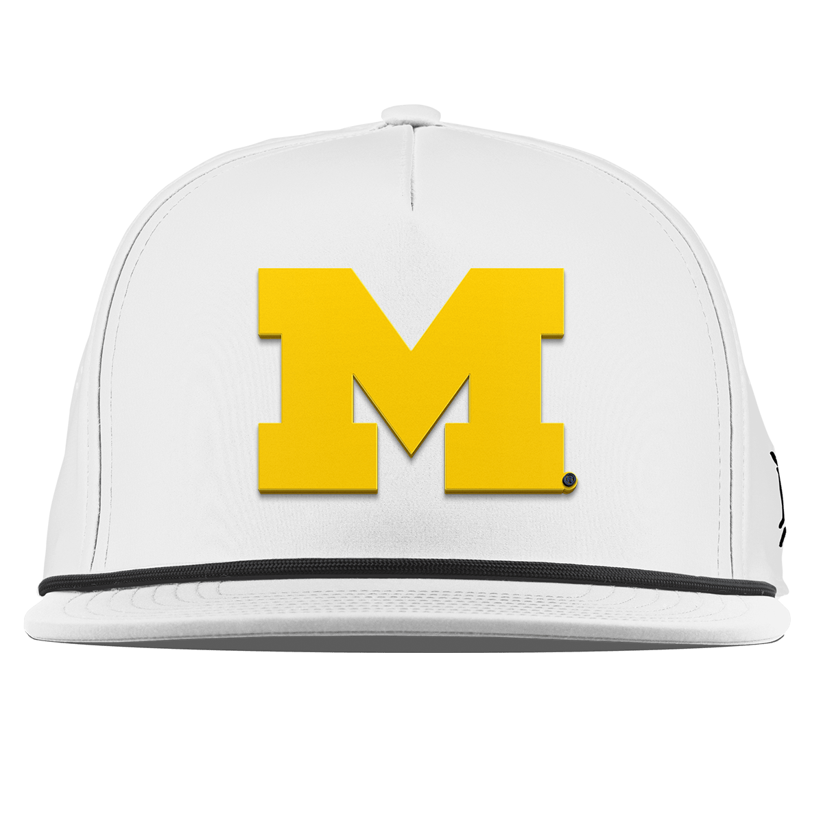 University of Michigan "Michigan Gold Block" Flat 5 Panel Rope White