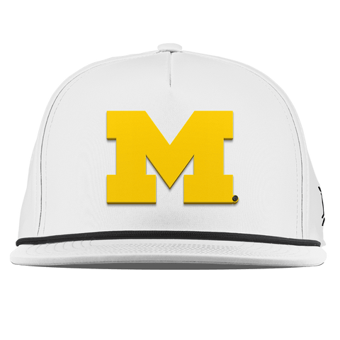 University of Michigan "Michigan Gold Block" Flat 5 Panel Rope White