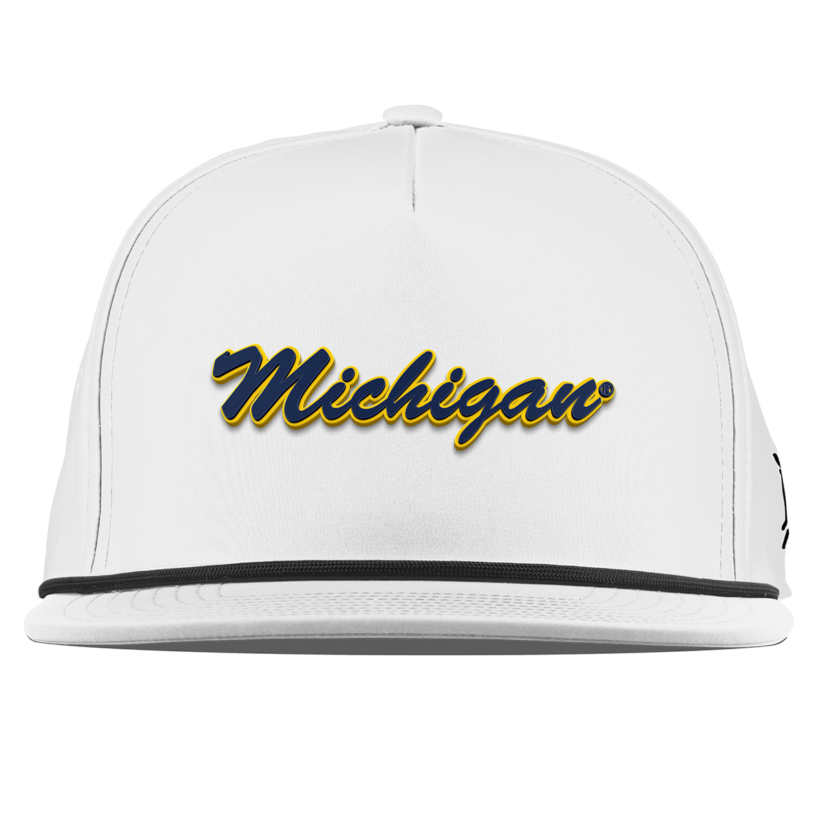 University of Michigan "Michigan Script" Flat 5 Panel Rope White