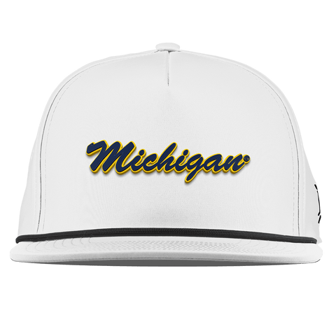 University of Michigan "Michigan Script" Flat 5 Panel Rope White