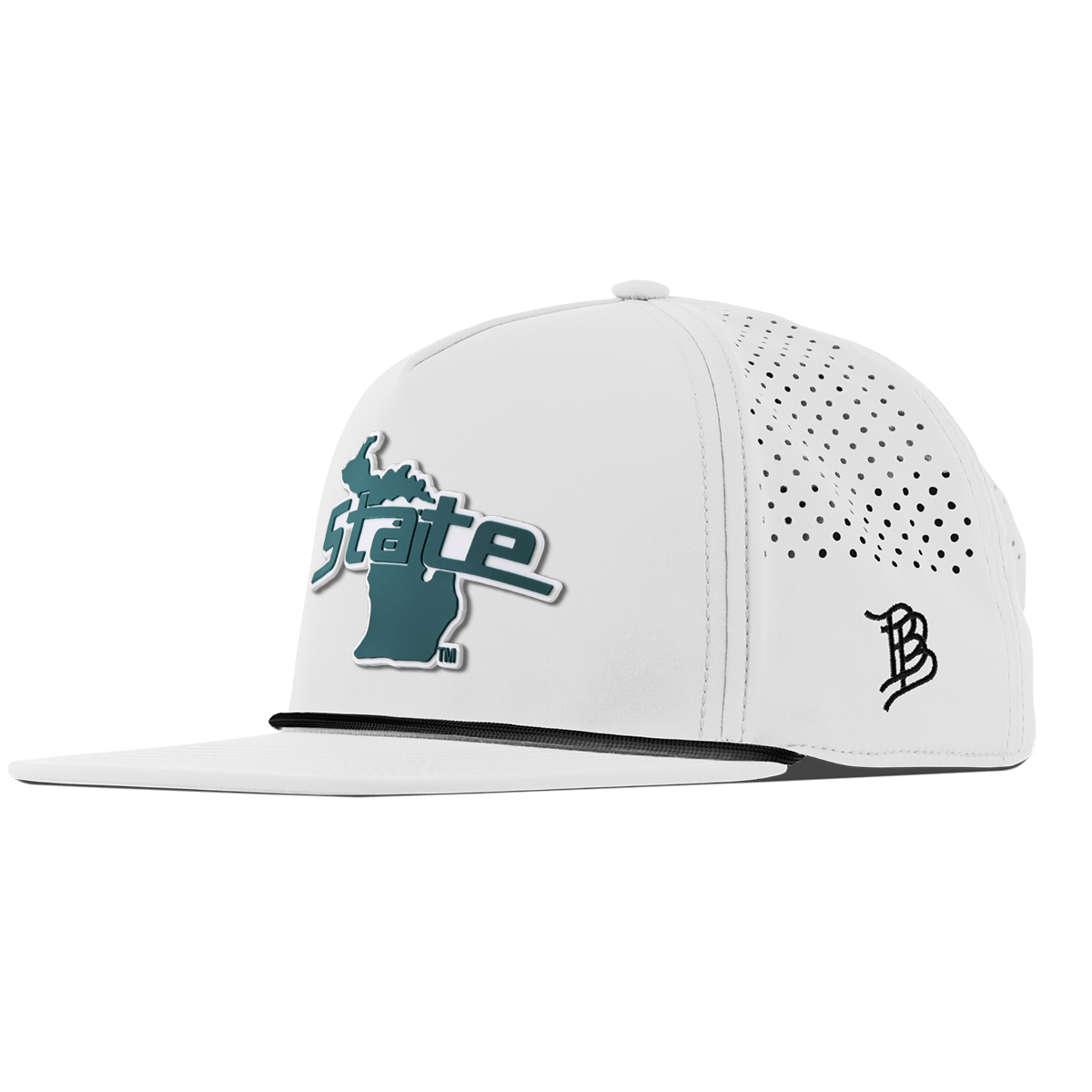 Michigan State University "Michigan State Outline" Flat 5 Panel Rope White