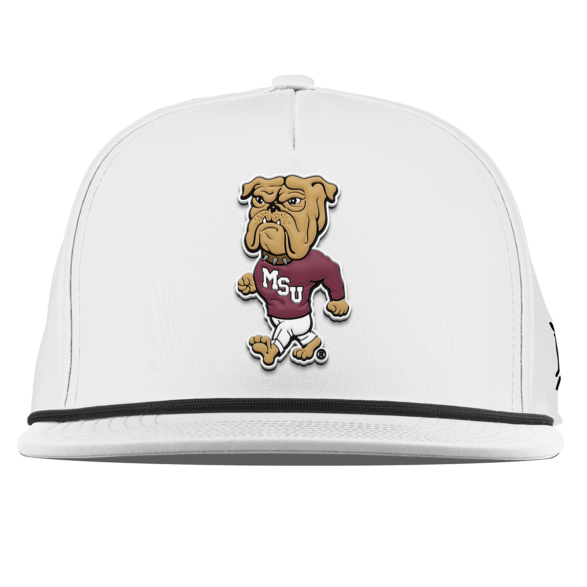 Mississippi State University "Mississippi State Bully" Flat 5 Panel Rope White