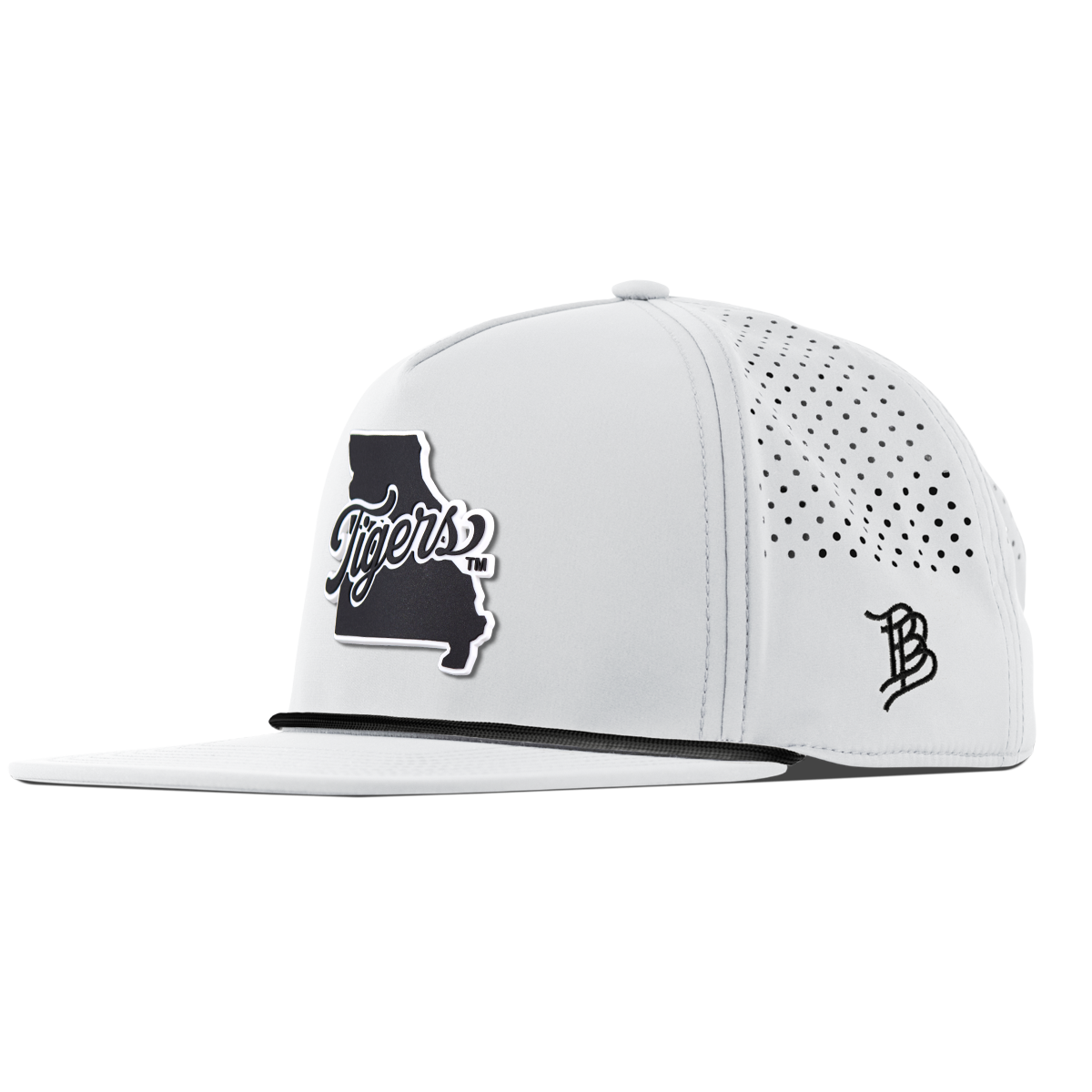 University of Missouri "Missouri Tigers State Script" Flat 5 Panel Rope White