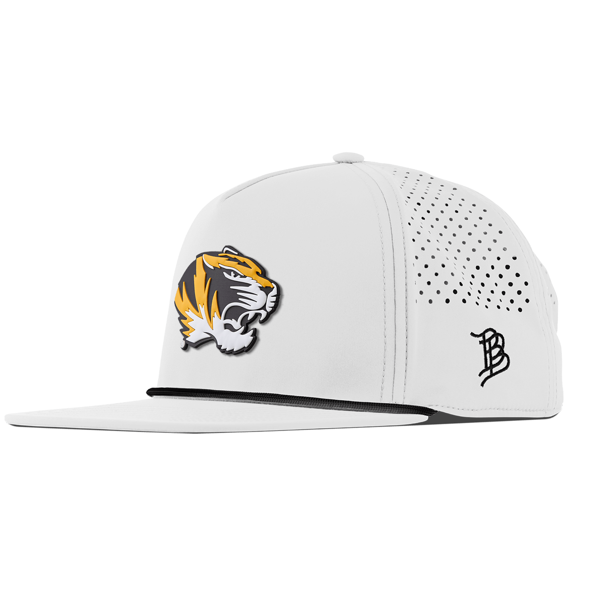 University of Missouri "Missouri Tigers Team Logo" Flat 5 Panel Rope White