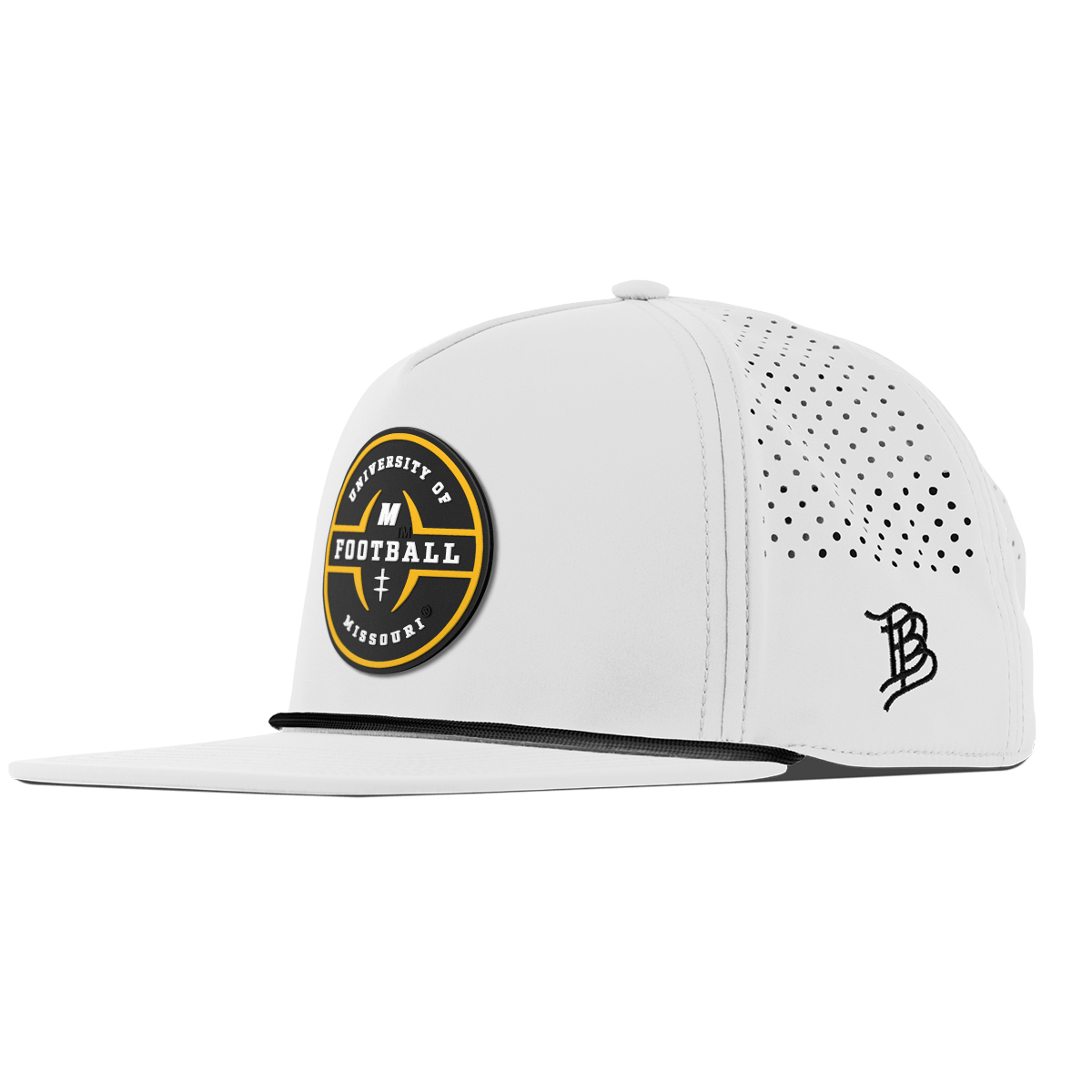 University of Missouri "Mizzou Football" Flat 5 Panel Rope White