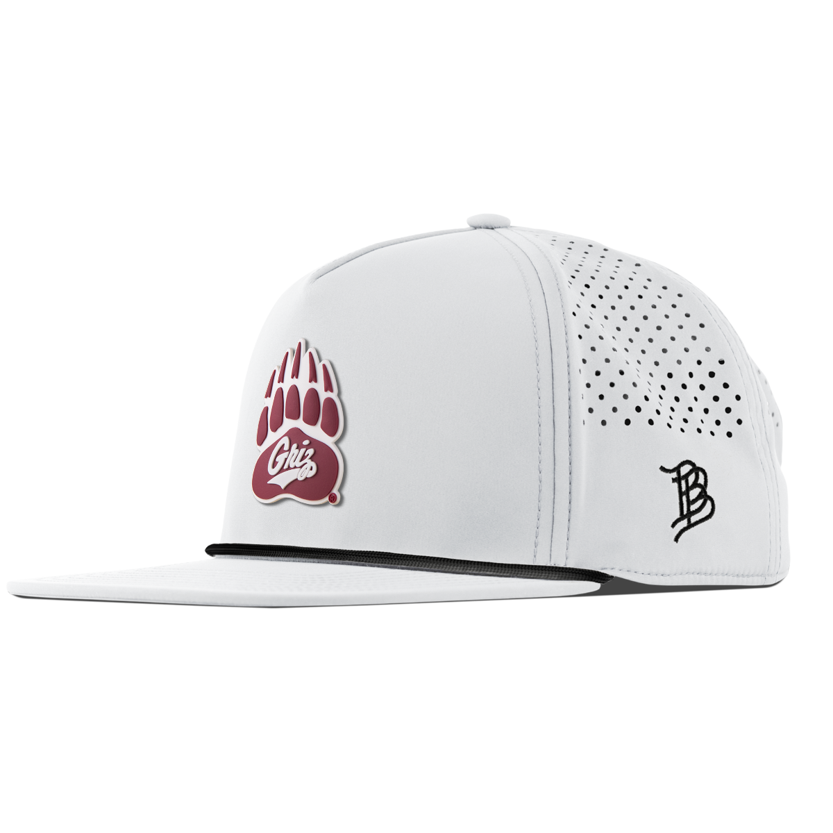 University of Montana "Montana Grizz" Flat 5 Panel Rope White