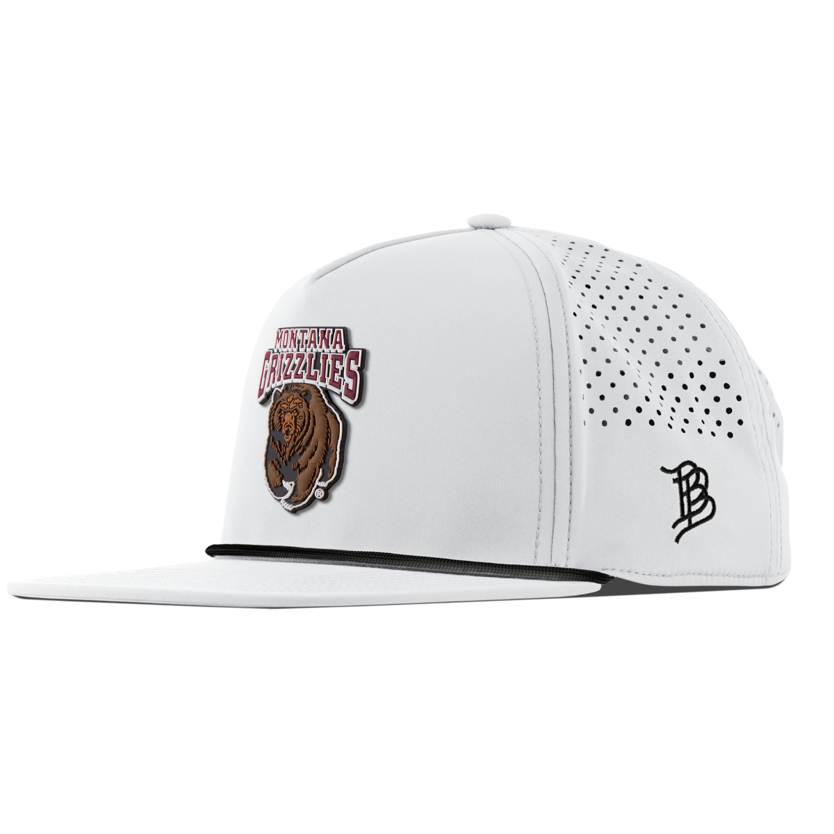University of Montana "Montana Grizzlies Team Logo" Flat 5 Panel Rope White