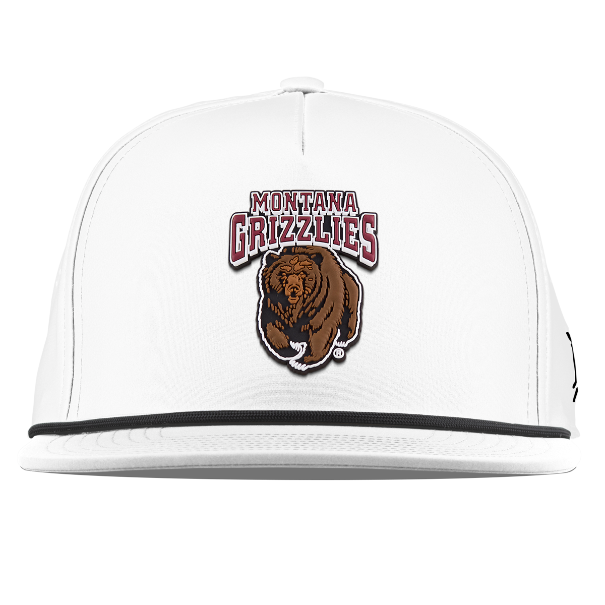 University of Montana "Montana Grizzlies Team Logo" Flat 5 Panel Rope White