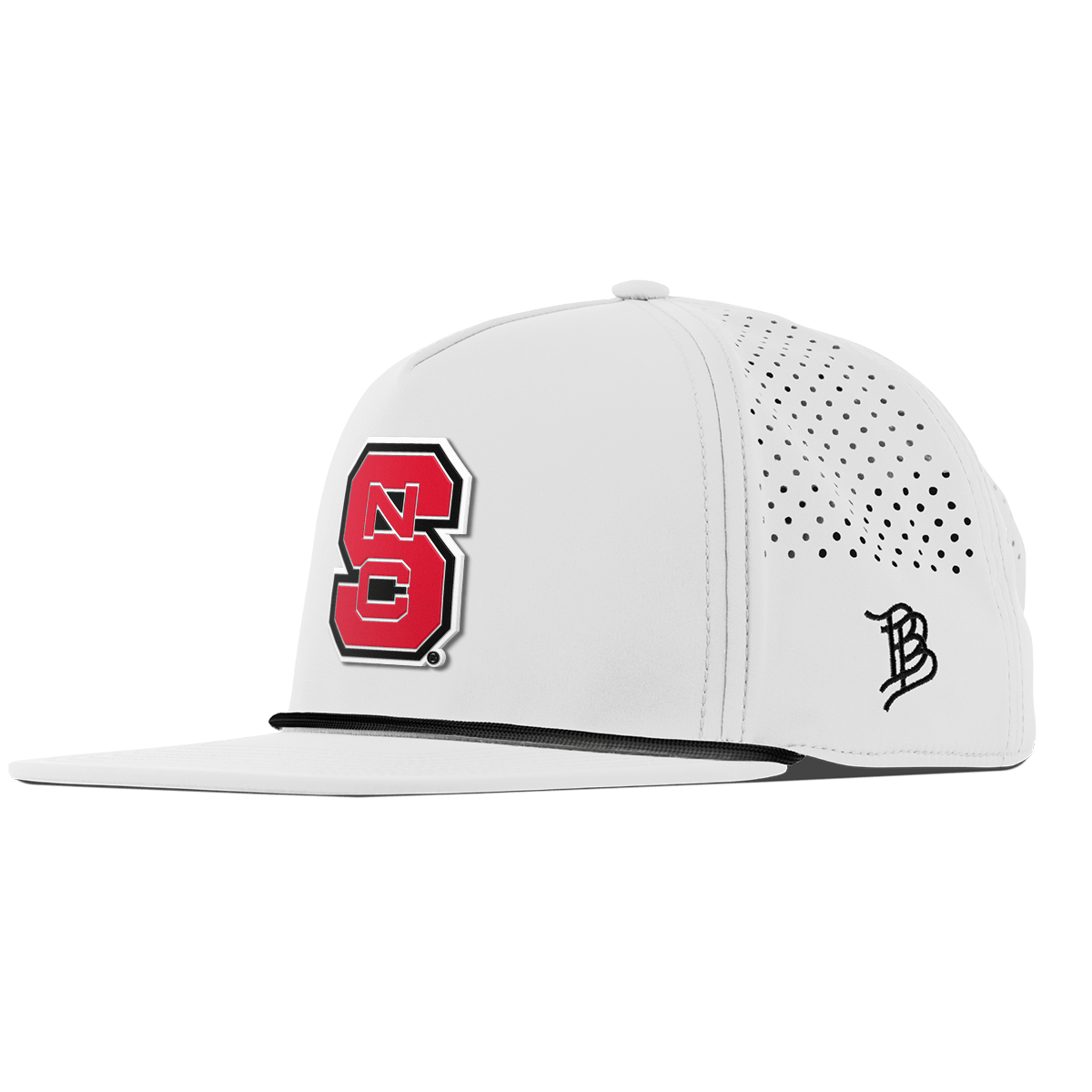 North Carolina State "NC State Block" Flat 5 Panel Rope White