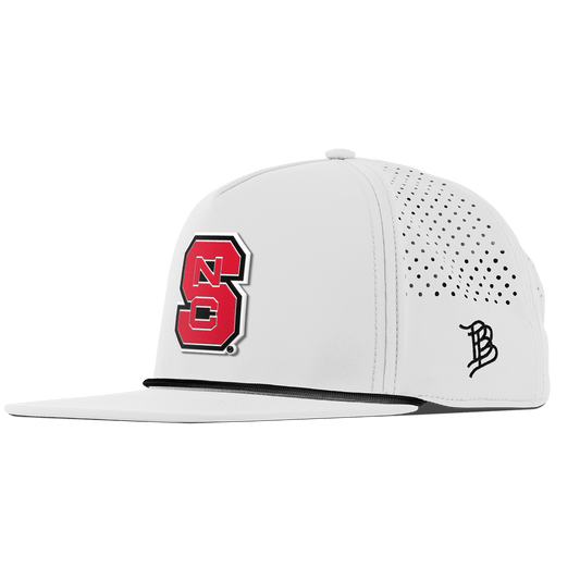 North Carolina State "NC State Block" Flat 5 Panel Rope White