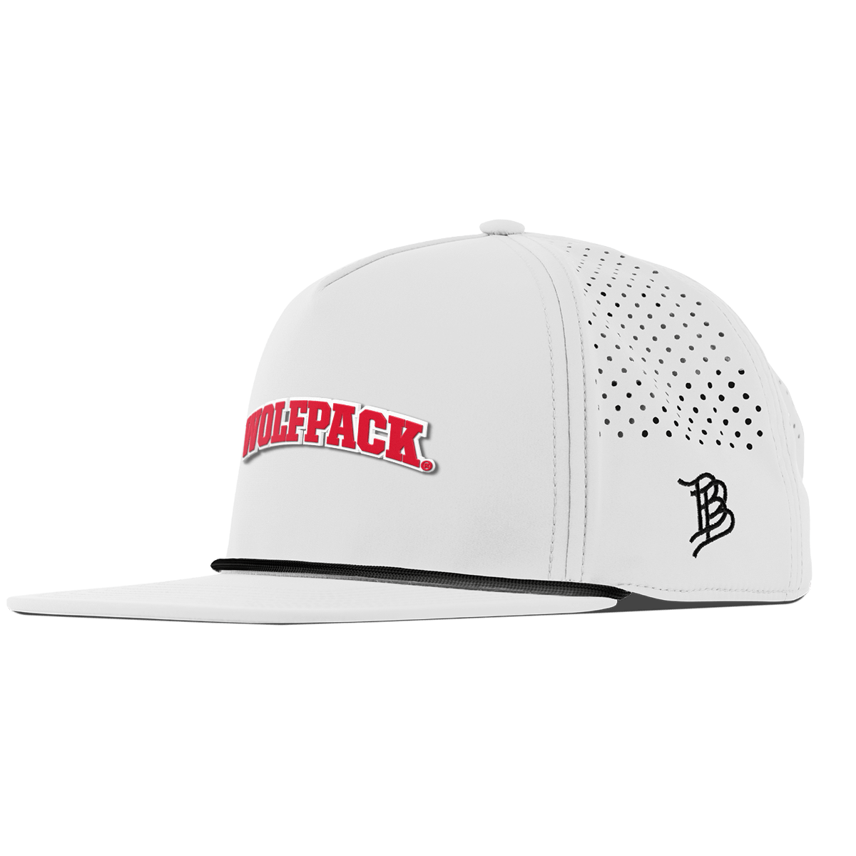 North Carolina State "NC State Wolfpack" Flat 5 Panel Rope White