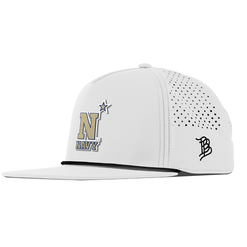 United States Naval Academy "Naval Academy Team Logo Gold" Flat 5 Panel Rope White