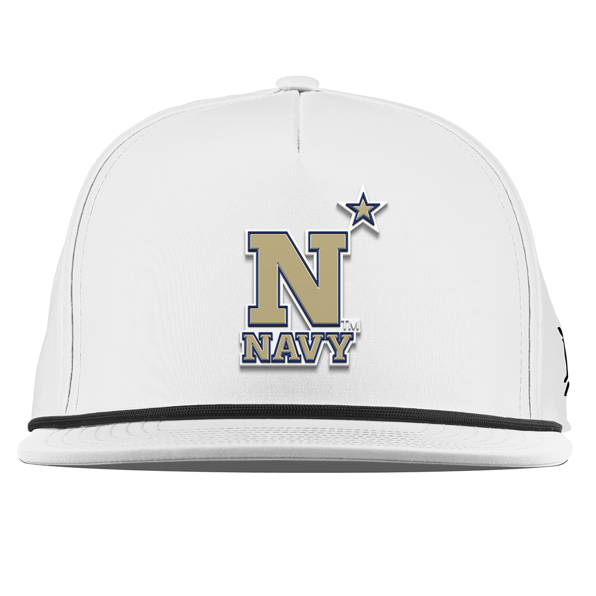United States Naval Academy "Naval Academy Team Logo Gold" Flat 5 Panel Rope White