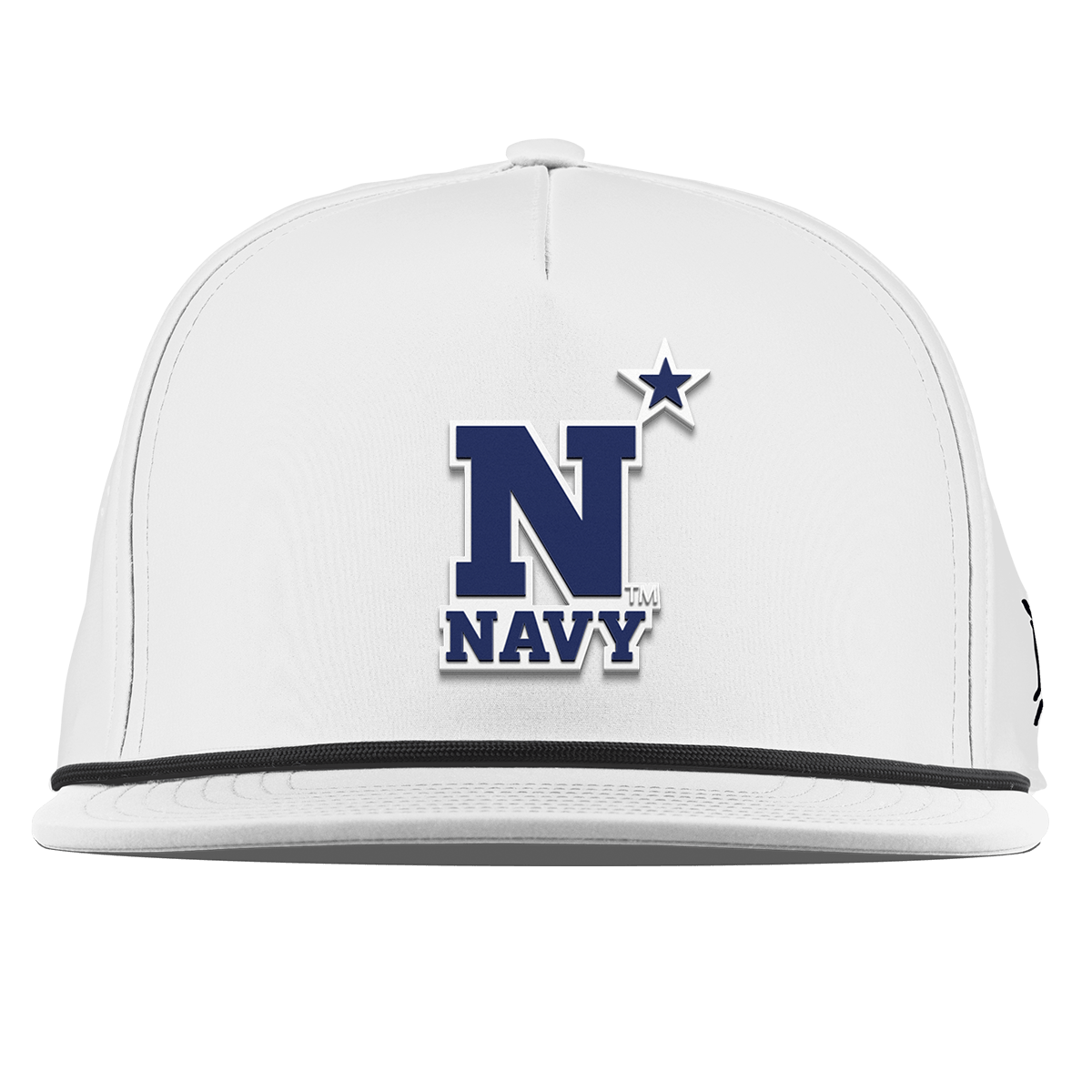 United States Naval Academy "Naval Academy Team Logo Navy" Flat 5 Panel Rope White
