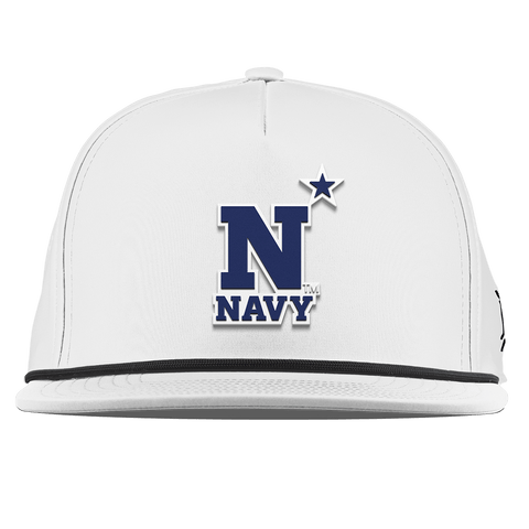 United States Naval Academy "Naval Academy Team Logo Navy" Flat 5 Panel Rope White