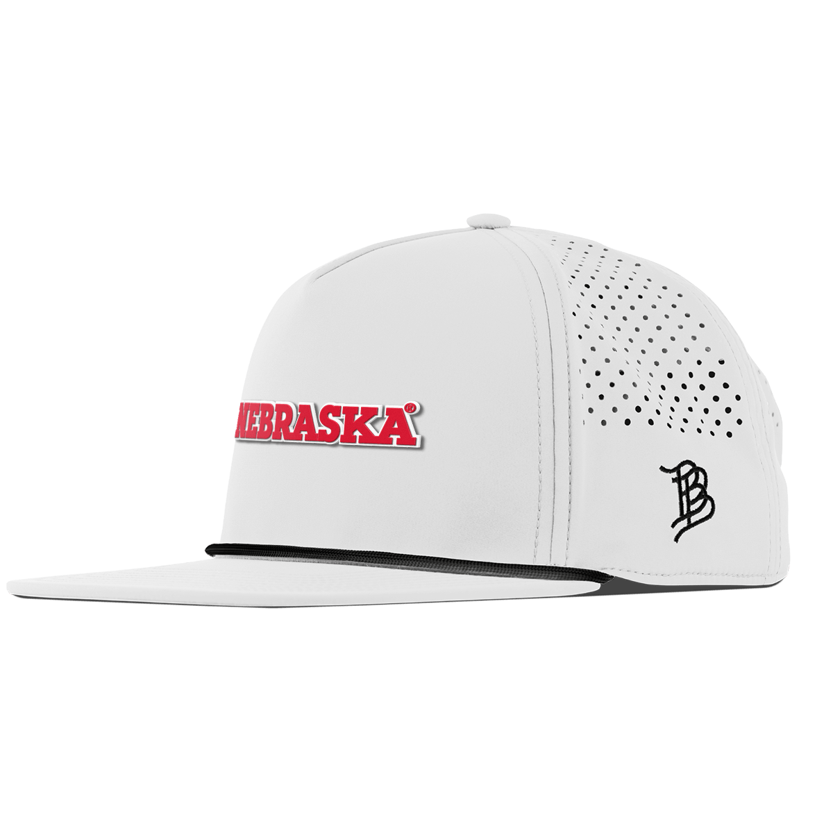 University of Nebraska "Nebraska Block" Flat 5 Panel Rope White