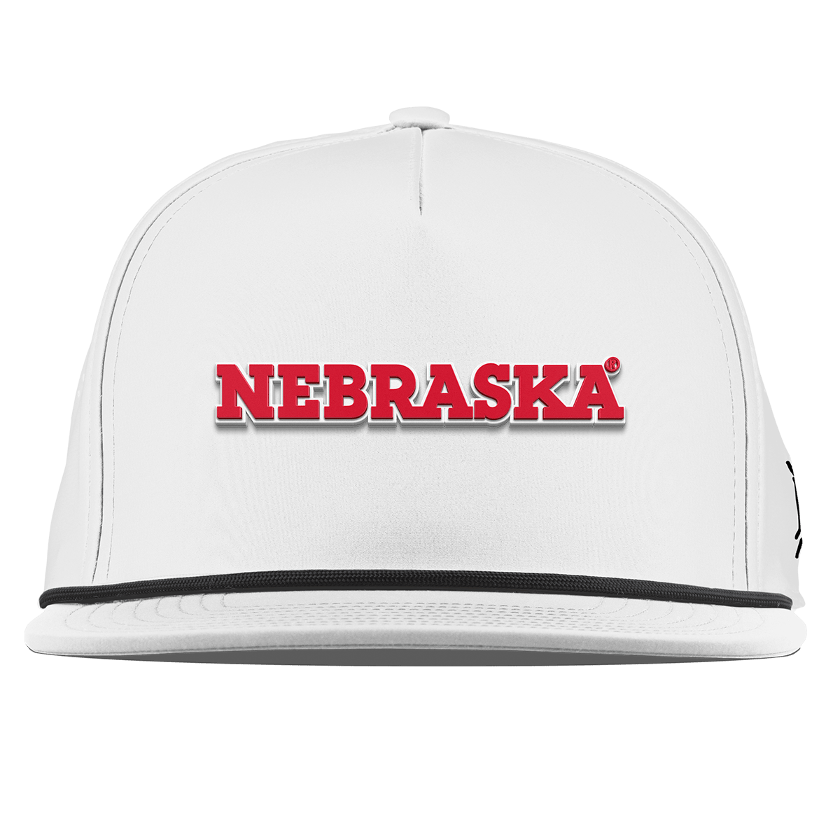University of Nebraska "Nebraska Block" Flat 5 Panel Rope White