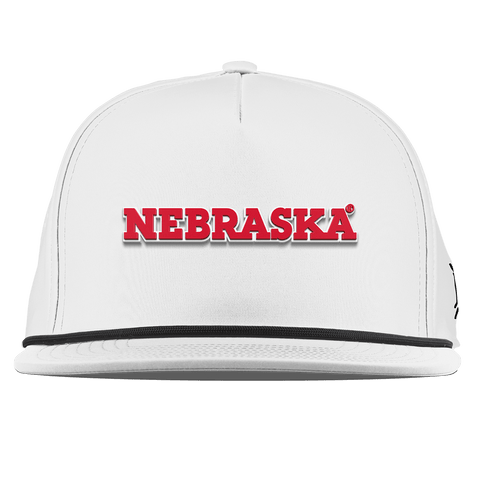 University of Nebraska "Nebraska Block" Flat 5 Panel Rope White