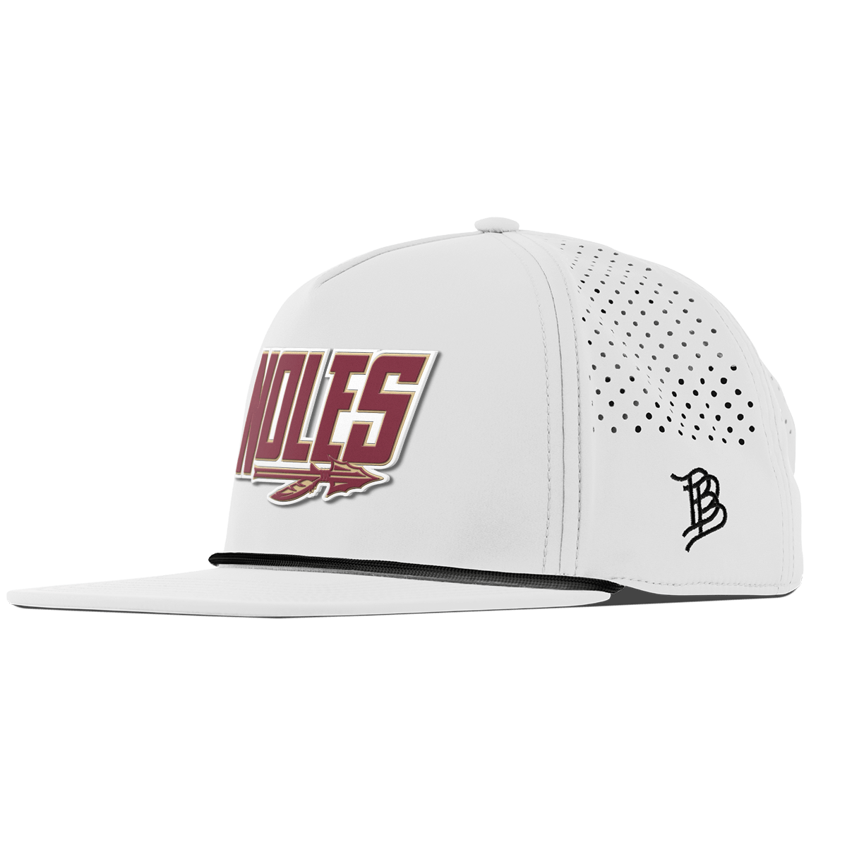 Florida State University "Noles" Flat 5 Panel Rope White 