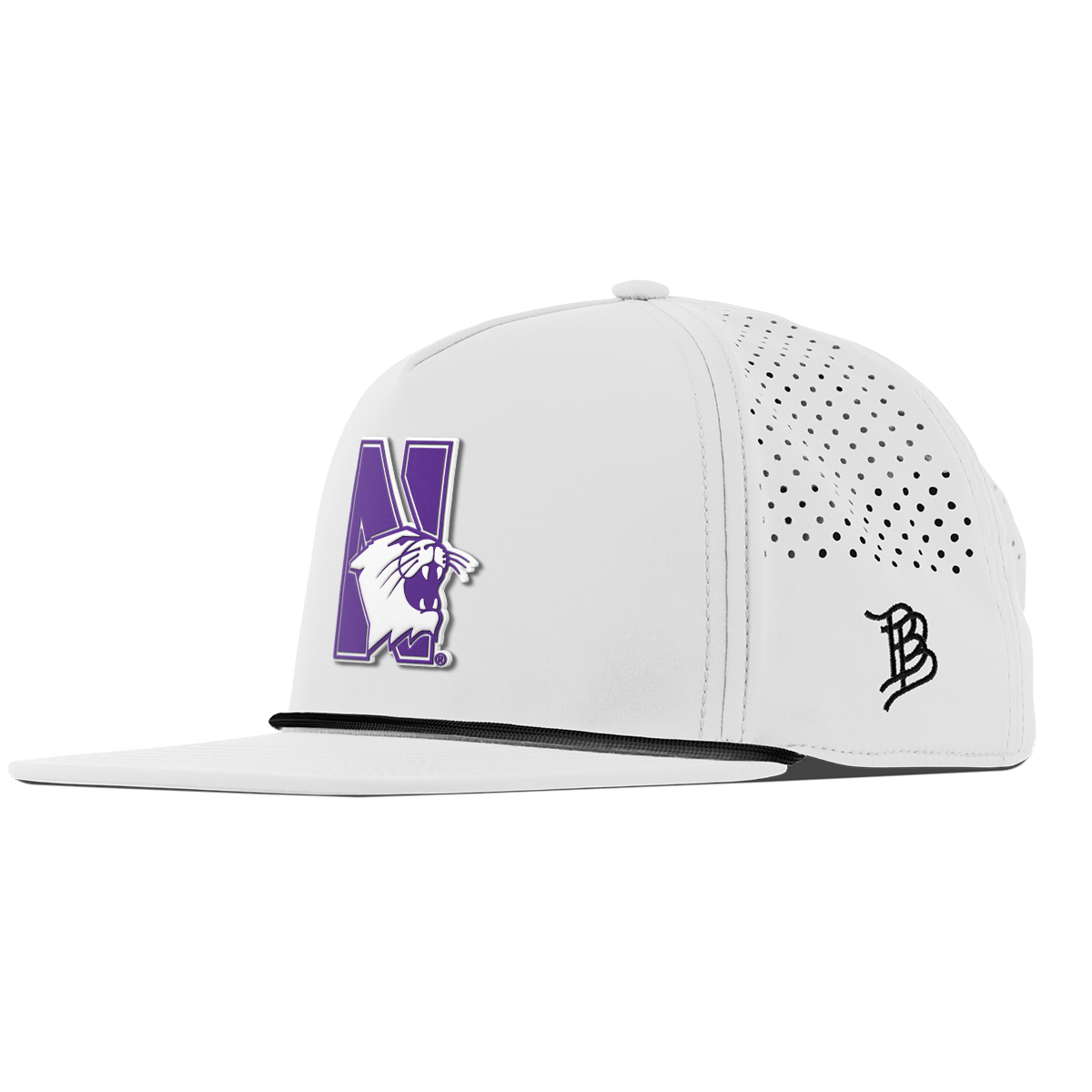 Northwestern University "Northwestern Block Logo" Flat 5 Panel Rope White
