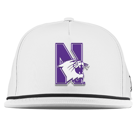 Northwestern University "Northwestern Block Logo" Flat 5 Panel Rope White