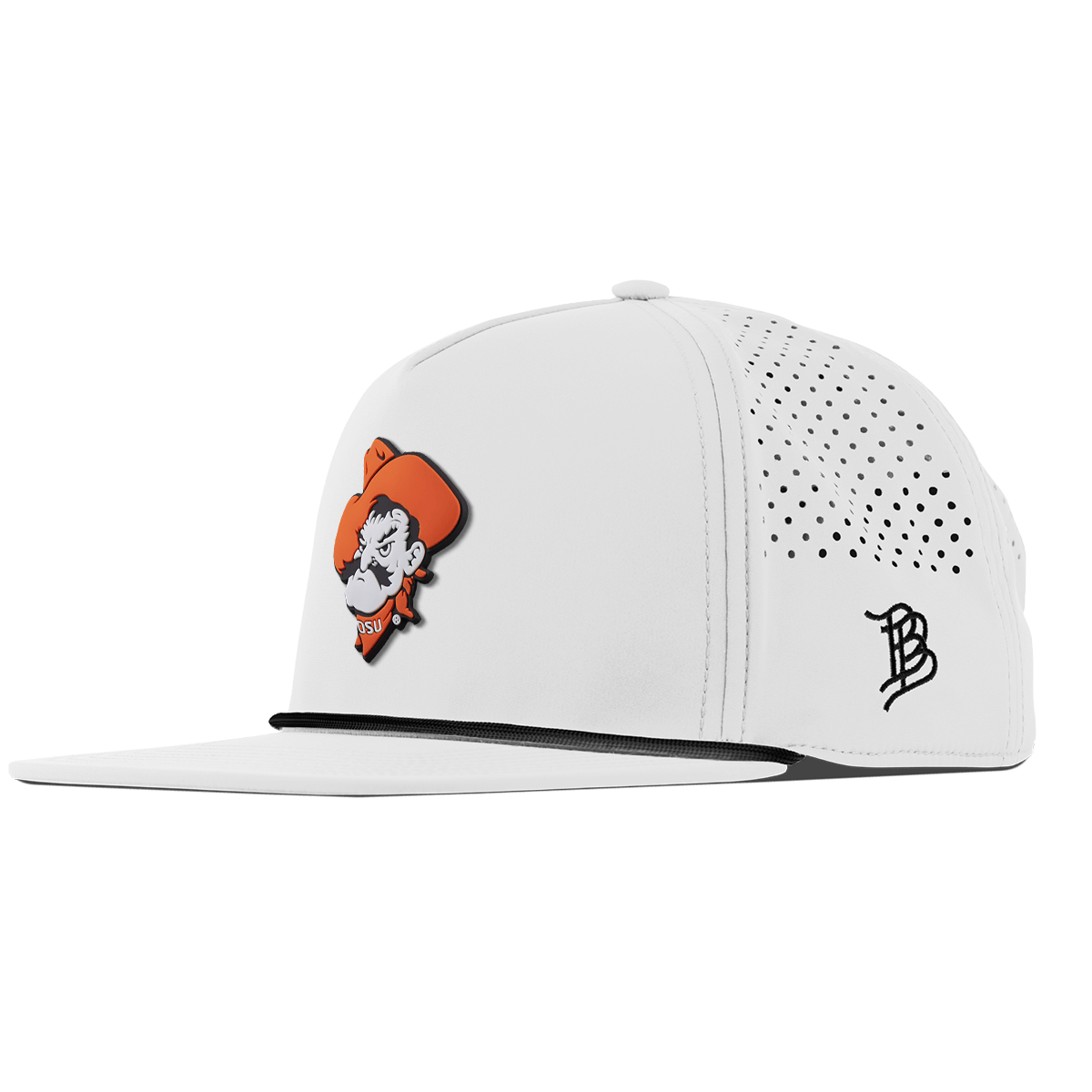 Oklahoma State University "OSU Pistol Pete" Flat 5 Panel Rope White