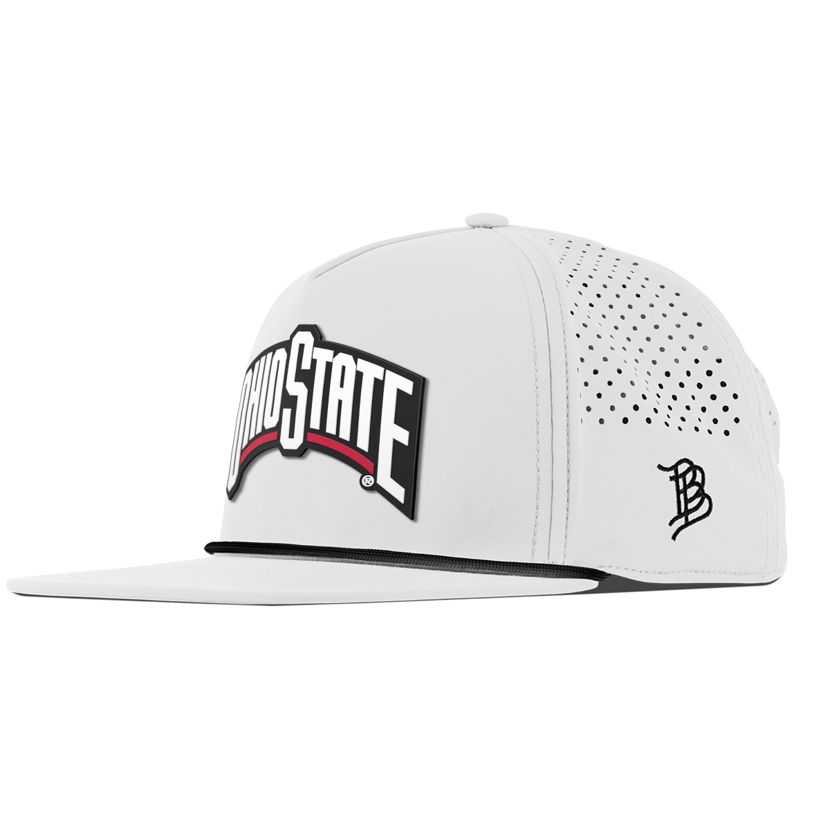 Ohio State University "Ohio State Block" Flat 5 Panel Rope White 