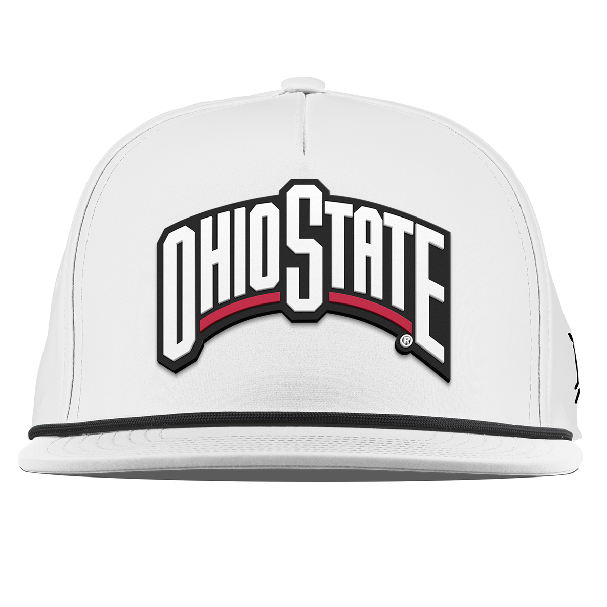 Ohio State University "Ohio State Block" Flat 5 Panel Rope White 