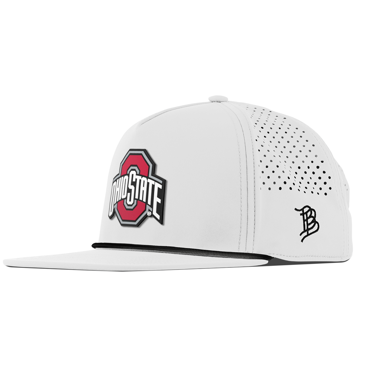 Ohio State University "Ohio State Gray Team Logo" Flat 5 Panel Rope White