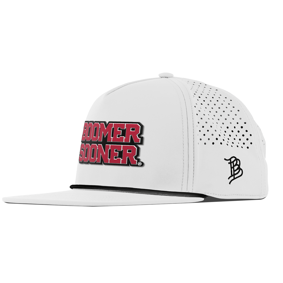 University of Oklahoma "Oklahoma Block" Flat 5 Panel Rope White