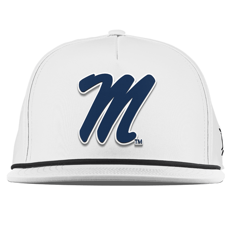 University of Mississippi "Ole Miss Block M Navy" Flat 5 Panel Rope White