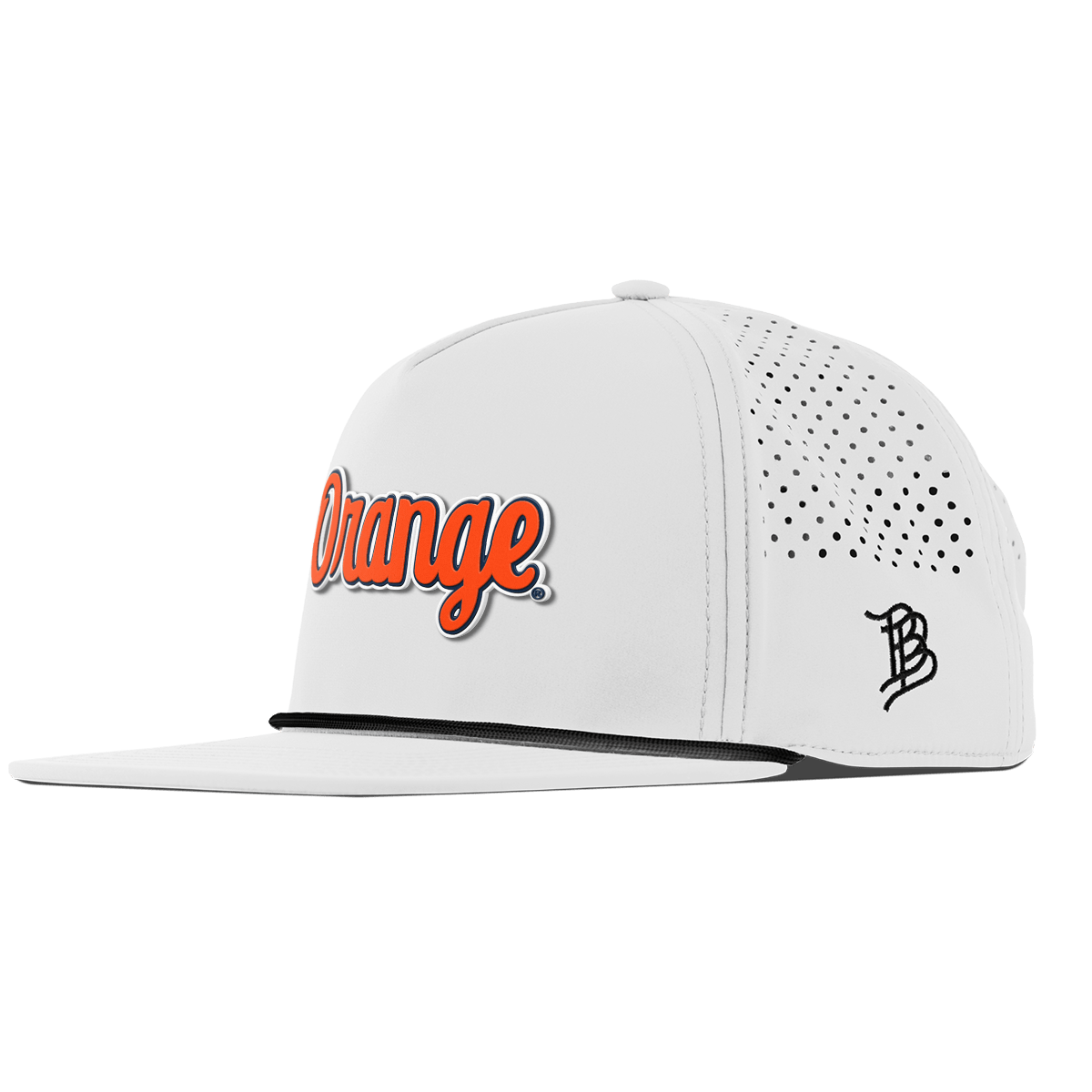 Syracuse University "Orange Throwback Script" Flat 5 Panel Rope White