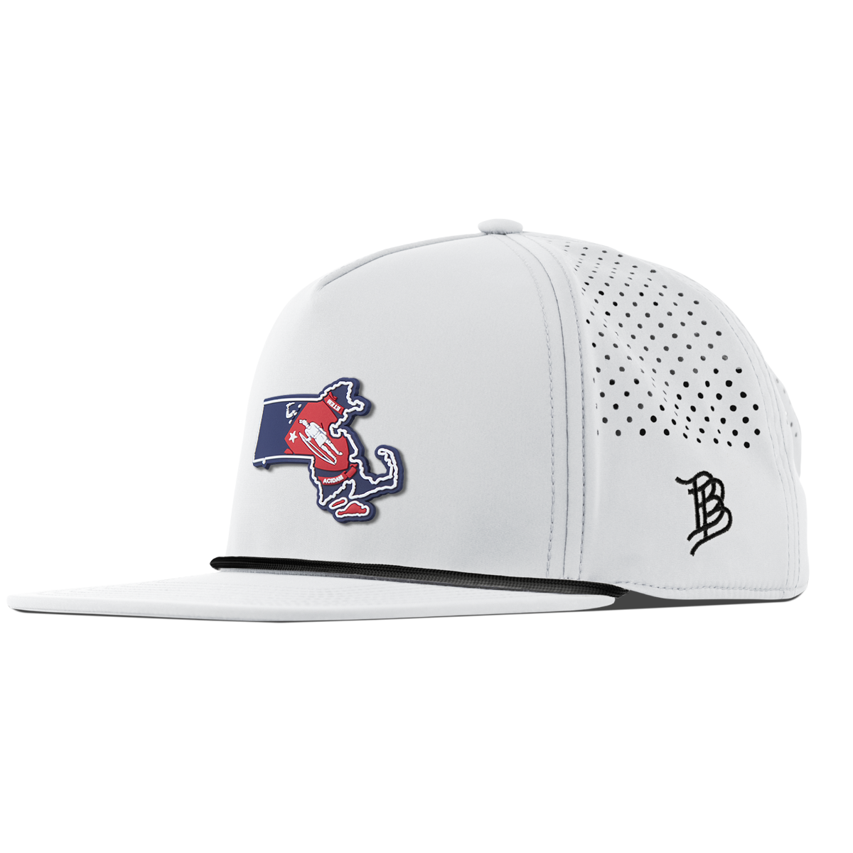 Massachusetts Patriot Series Flat 5 Panel Rope White 