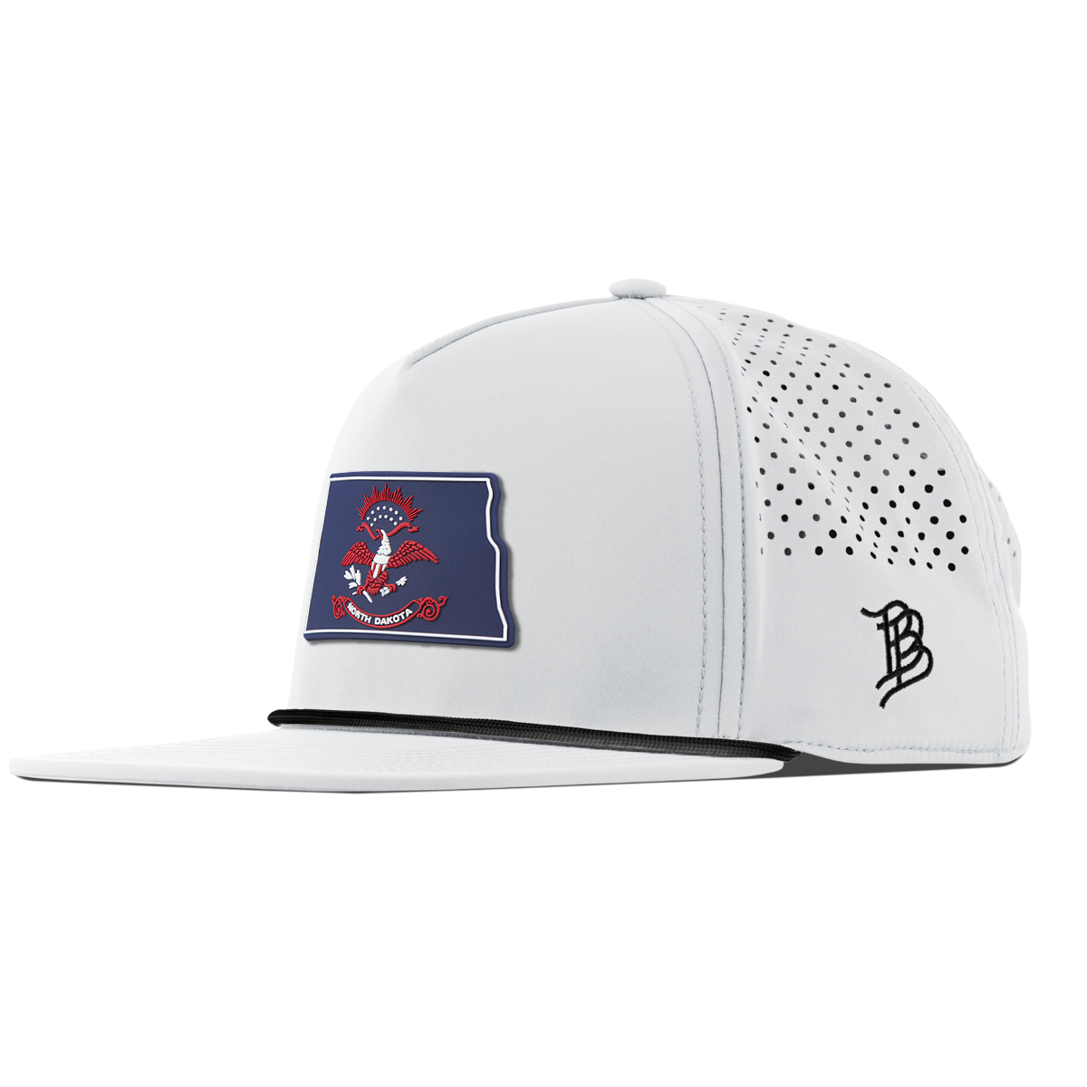North Dakota Patriot Series Flat 5 Panel Rope White 