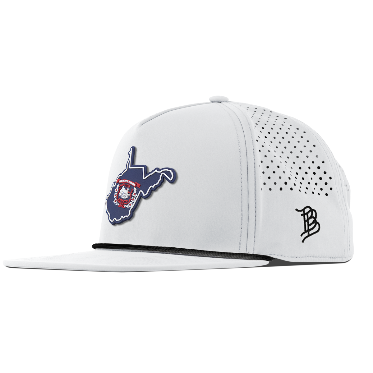 West Virginia Patriot Series Flat 5 Panel Rope White 