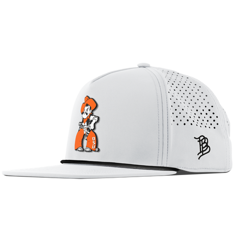 Oklahoma State University "Pistol Pete Quickdraw" Flat 5 Panel Rope White