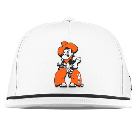 Oklahoma State University "Pistol Pete Quickdraw" Flat 5 Panel Rope White