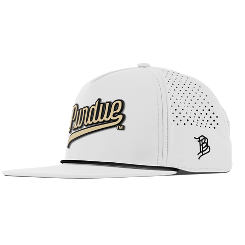 Purdue University "Purdue Script Gold" Flat 5 Panel Rope White