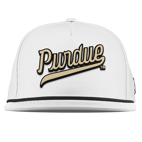 Purdue University "Purdue Script Gold" Flat 5 Panel Rope White