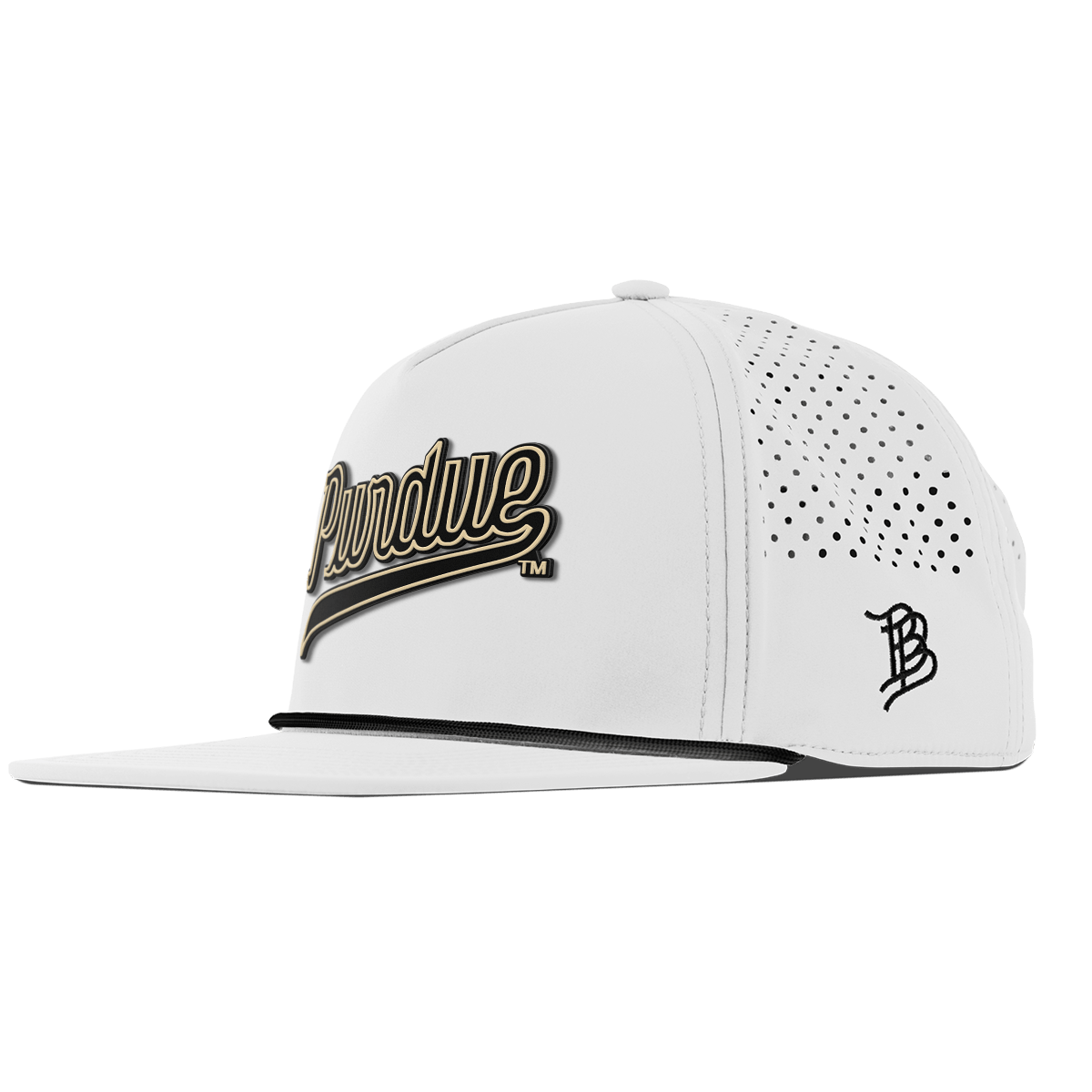 Purdue University "Purdue Script" Flat 5 Panel Rope White