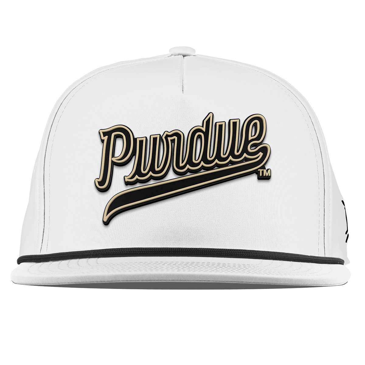 Purdue University "Purdue Script" Flat 5 Panel Rope White