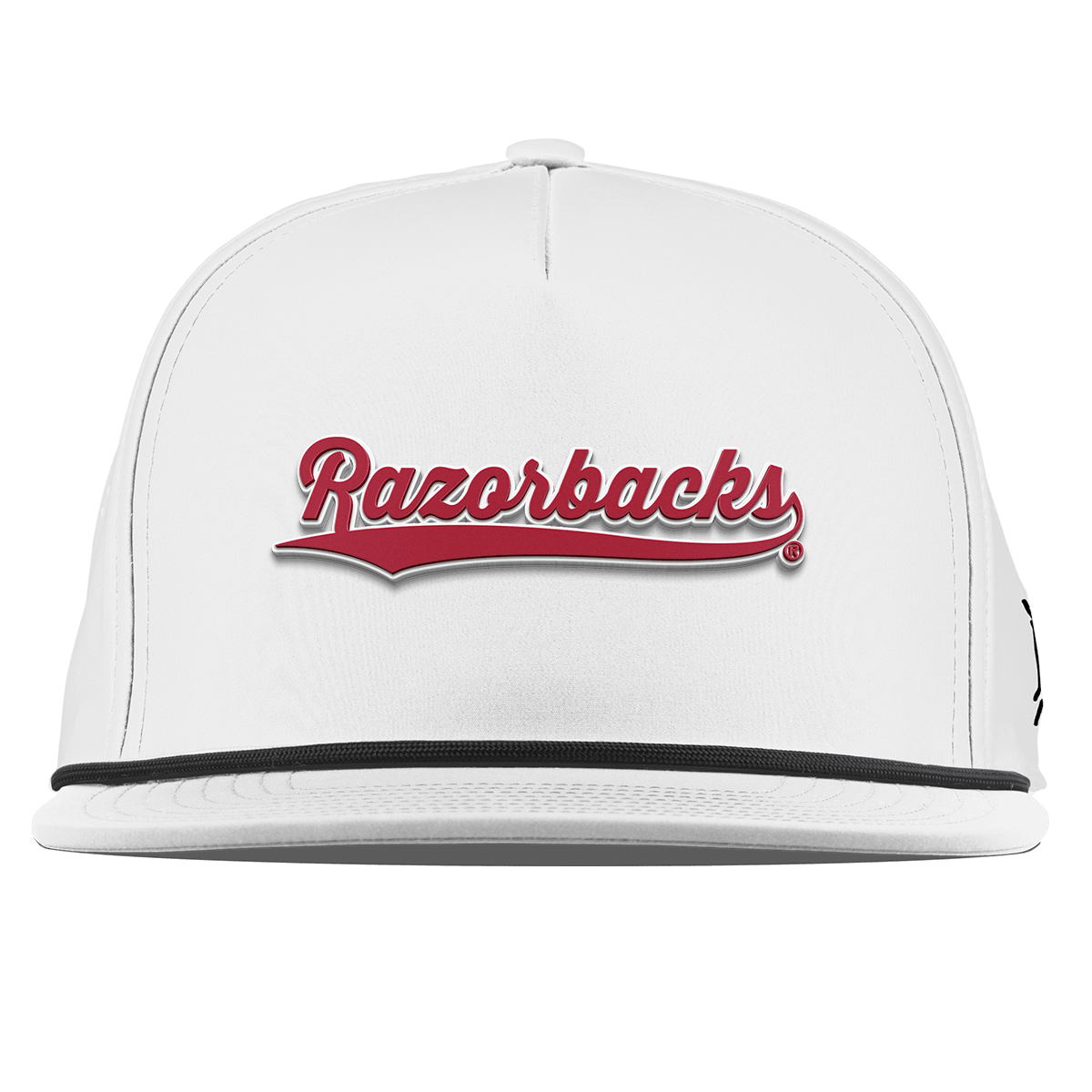 University of Arkansas "Razorback Script" Flat 5 Panel Rope White
