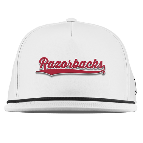 University of Arkansas "Razorback Script" Flat 5 Panel Rope White