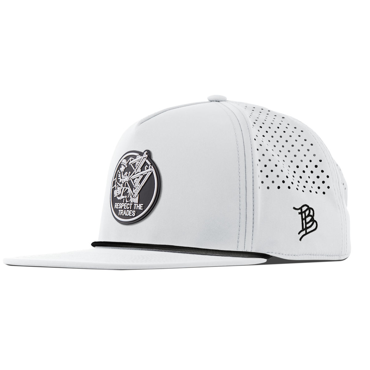 Respect The Trades Lineman Flat 5 Panel Rope White