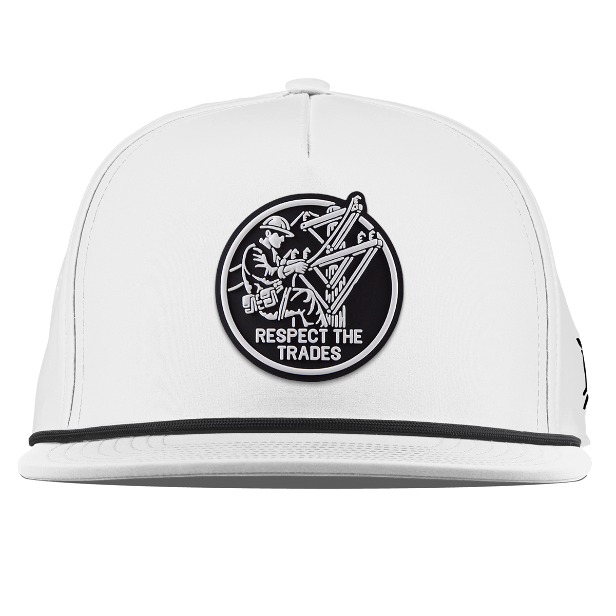 Respect The Trades Lineman Flat 5 Panel Rope White