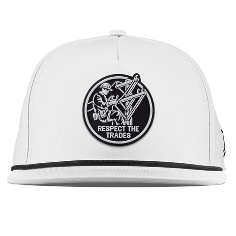 Respect The Trades Lineman Flat 5 Panel Rope White