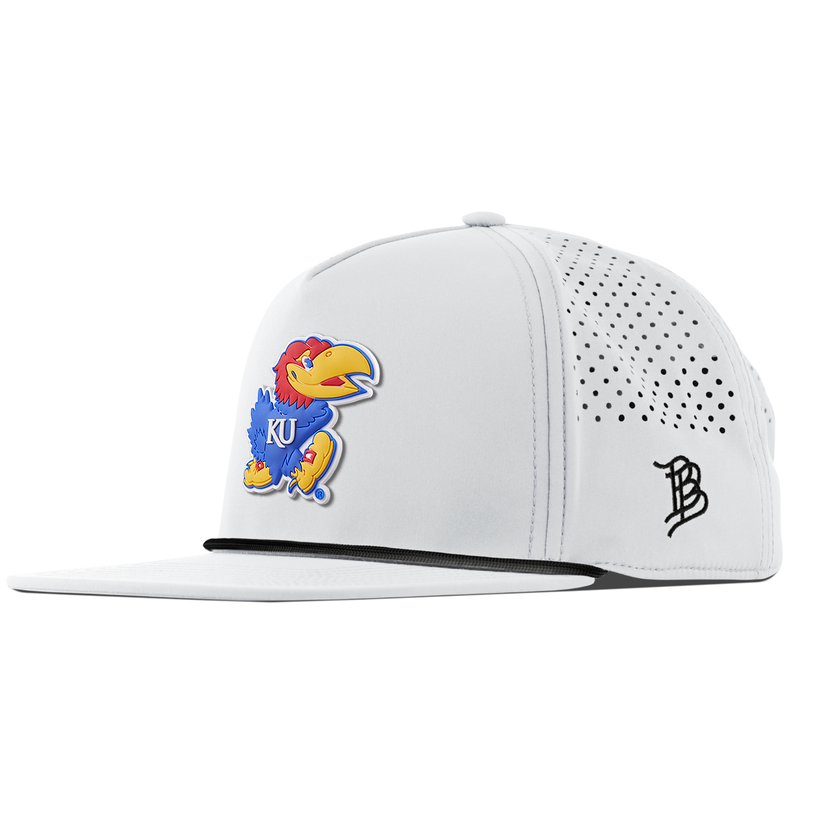 University of Kansas "Rock Chalk Jayhawk" Flat 5 Panel Rope White