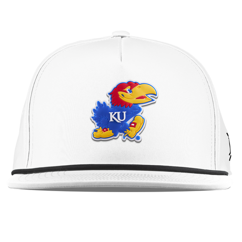 University of Kansas "Rock Chalk Jayhawk" Flat 5 Panel Rope White