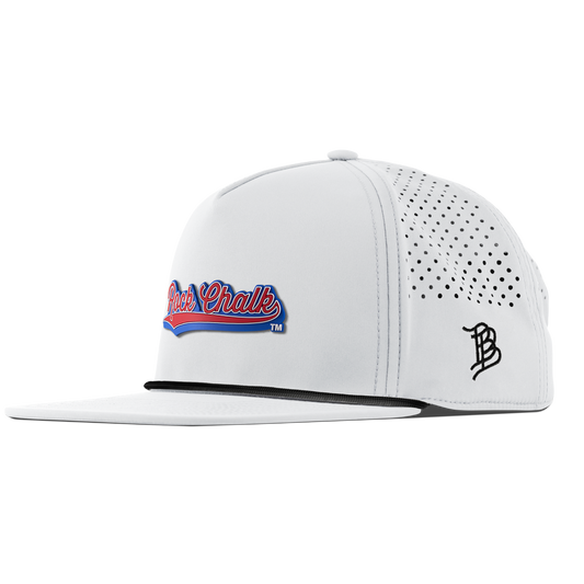 University of Kansas "KU Rock Chalk Red and Blue Script" Flat 5 Panel Rope White