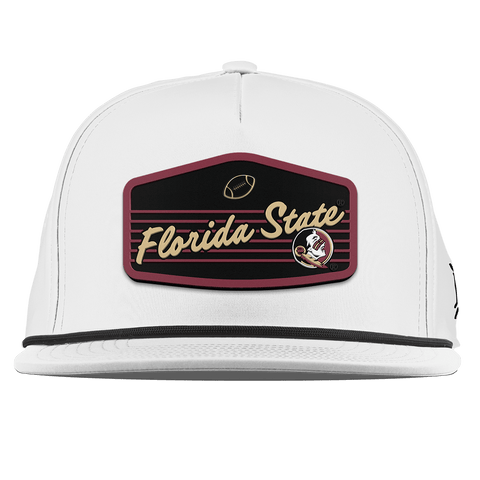 Florida State University "Seminole Football" Flat 5 Panel Rope White